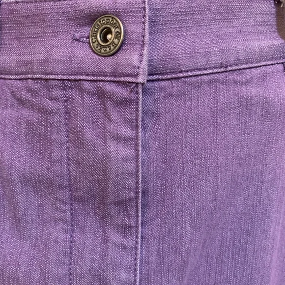 Christopher & Banks Lavender Stretch Skirt-Cotton Poly Blend-Denim Style-Midi-4R - Picture 3 of 7
